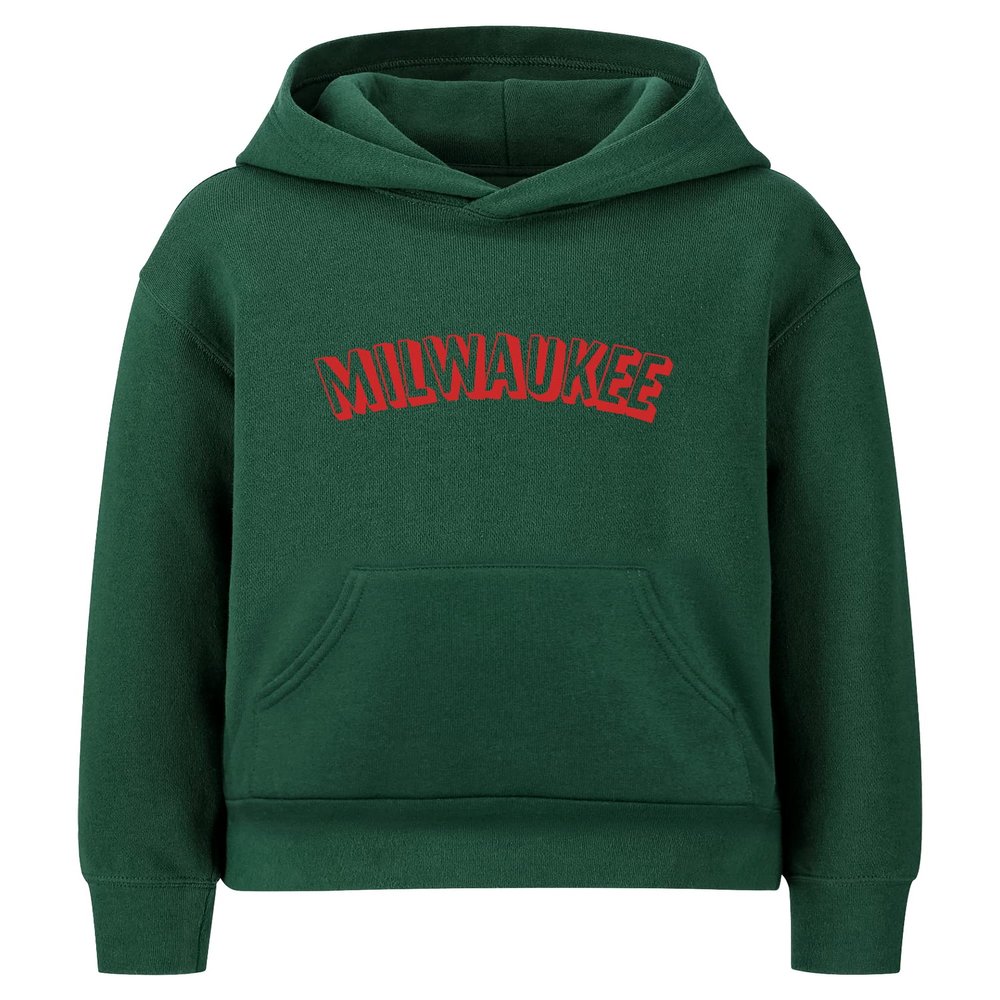 Daxton Youth Unisex Pullover Cities State Hoodie Mid-Weight Fleece Sweater - Milwaukee Hunter Red, S