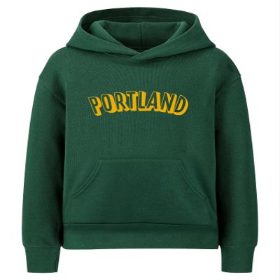 Daxton Youth Unisex Pullover Cities State Hoodie Mid-Weight Fleece Sweater - Portland Hunter Gold, S