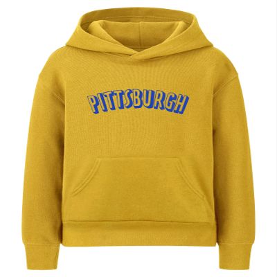Daxton Youth Unisex Pullover Cities State Hoodie Mid-Weight Fleece Sweater - Pittsburgh Gold Royal, XS