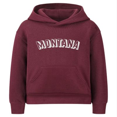 Daxton Youth Unisex Pullover Cities State Hoodie Mid-Weight Fleece Sweater - Montana Burgundy White, XL