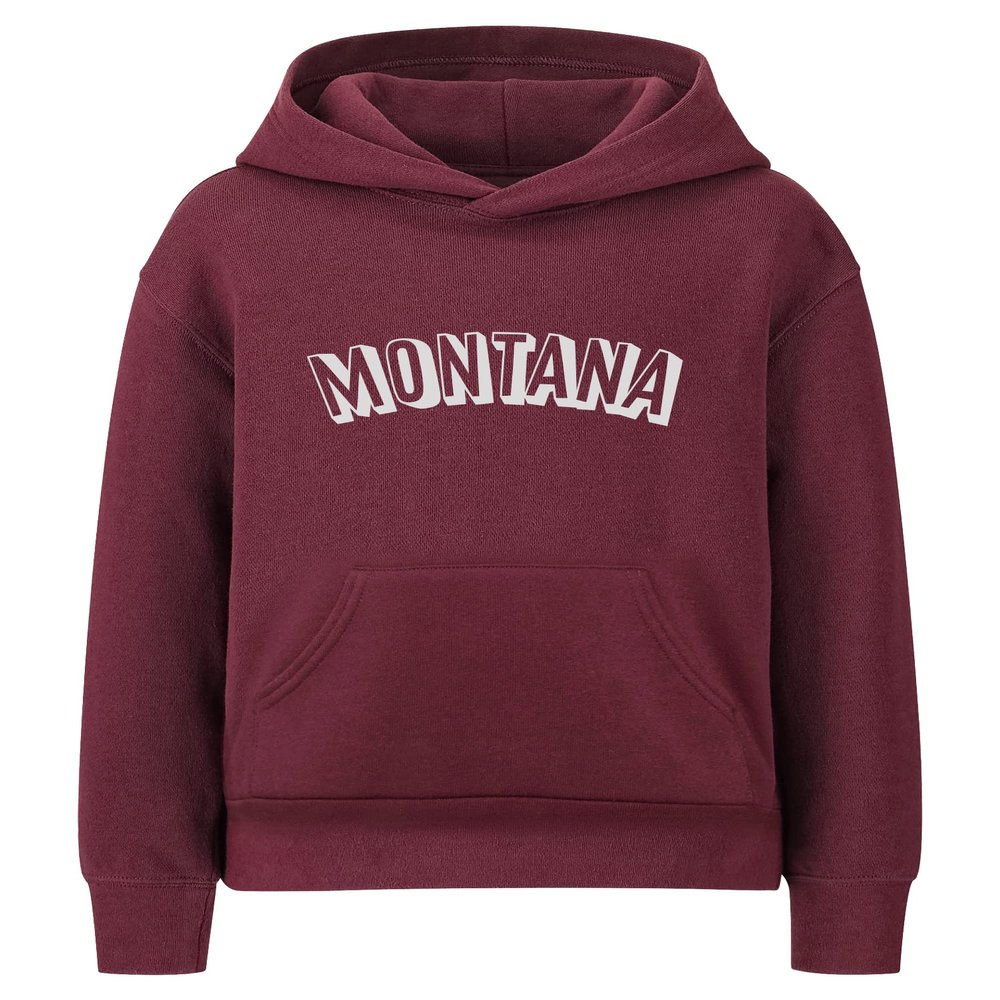 Daxton Youth Unisex Pullover Cities State Hoodie Mid-Weight Fleece Sweater - Montana Burgundy White, XL