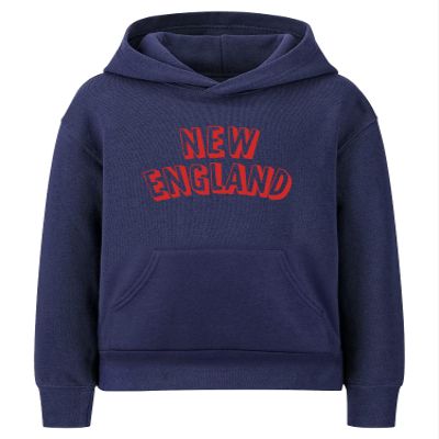 Daxton Youth Unisex Pullover Cities State Hoodie Mid-Weight Fleece Sweater - New England Navy Red, L