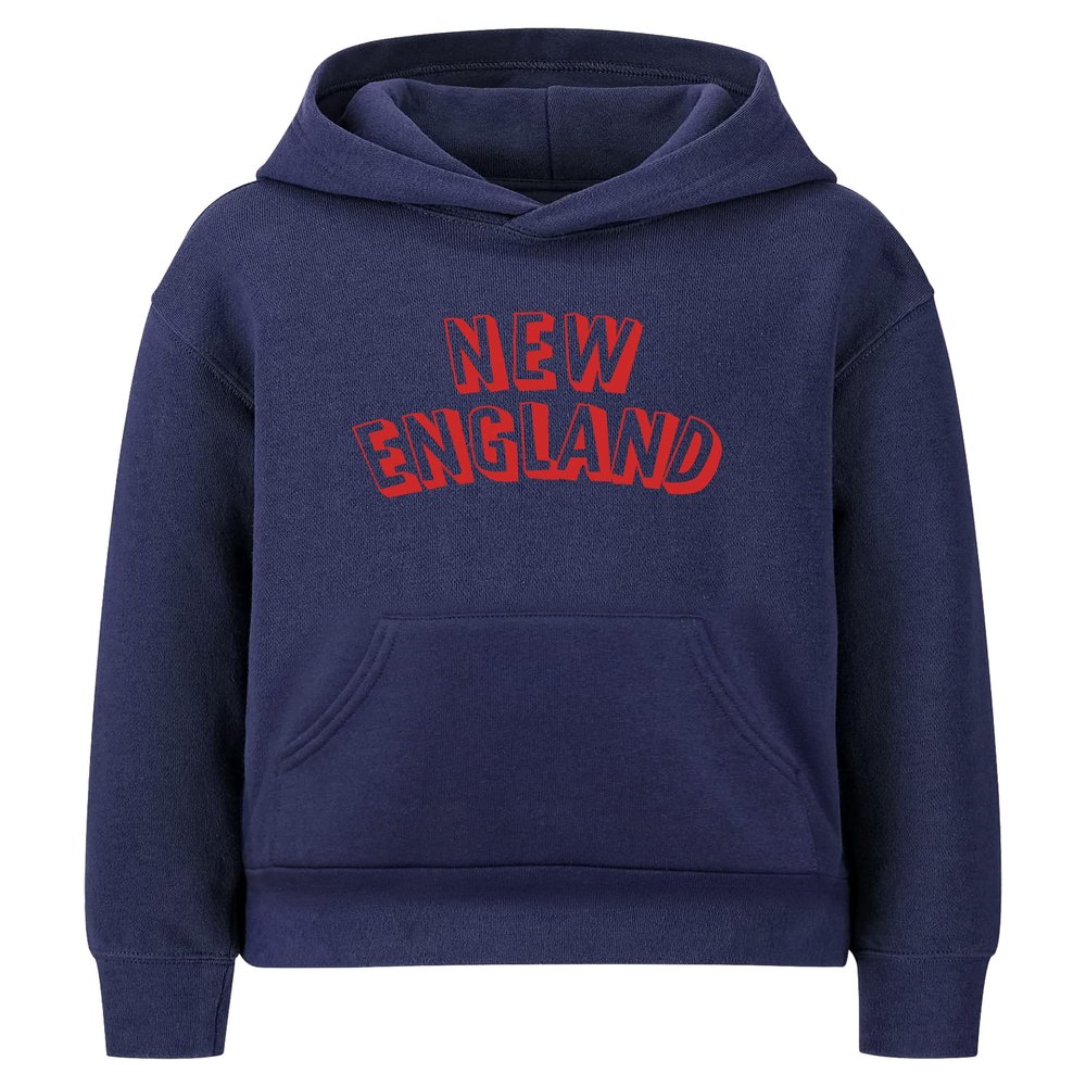 Daxton Youth Unisex Pullover Cities State Hoodie Mid-Weight Fleece Sweater - New England Navy Red, L