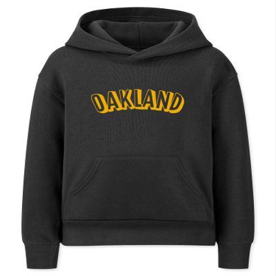 Daxton Youth Unisex Pullover Cities State Hoodie Mid-Weight Fleece Sweater - Oakland Black Gold, M
