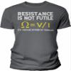 Resistance is Not Futile It's Voltage Divided by Current - Funny Graphic Tee Shirt for Men - 001- F/Charcoal-2X view 1