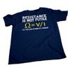 Resistance is Not Futile It's Voltage Divided by Current - Funny Graphic Tee Shirt for Men - 001- F/Charcoal-2X view 4