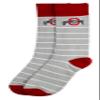 DB Fan Gear Ohio State Buckeyes Men's White Striped Dress Socks, Gray/Scarlet, One Size, NCAA Officially Licensed view 1