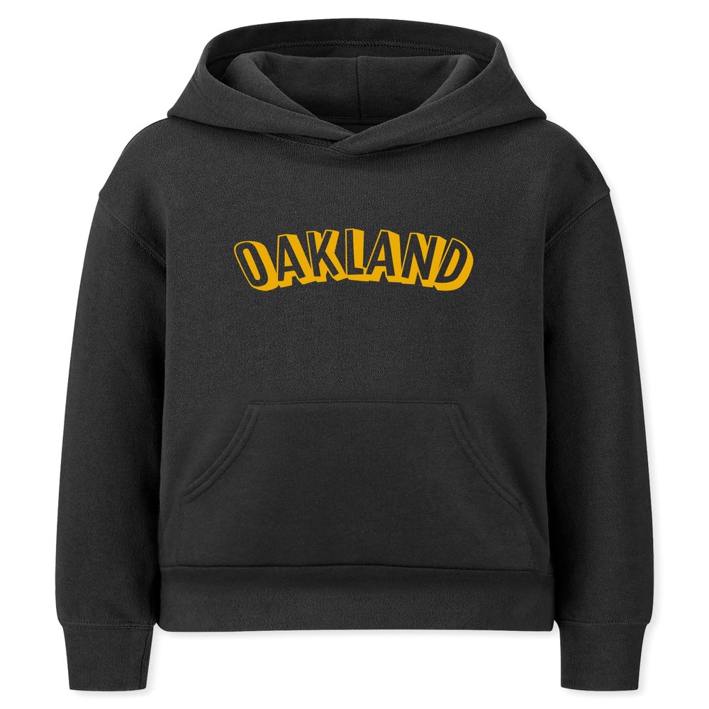Daxton Youth Unisex Pullover Cities State Hoodie Mid-Weight Fleece Sweater - Oakland Black Gold, L