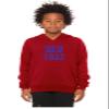 Daxton Youth Unisex Pullover Cities State Hoodie Mid-Weight Fleece Sweater - New York Red Royal, L view 2