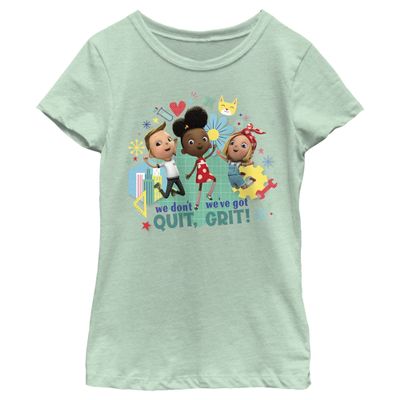 Fifth Sun Ada Twist, Scientist Grit Girls Short Sleeve Tee Shirt, Mint, X-Large