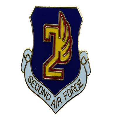 2nd USAF Air Force 1 inch hat or lapel pin H15950 F6D12K