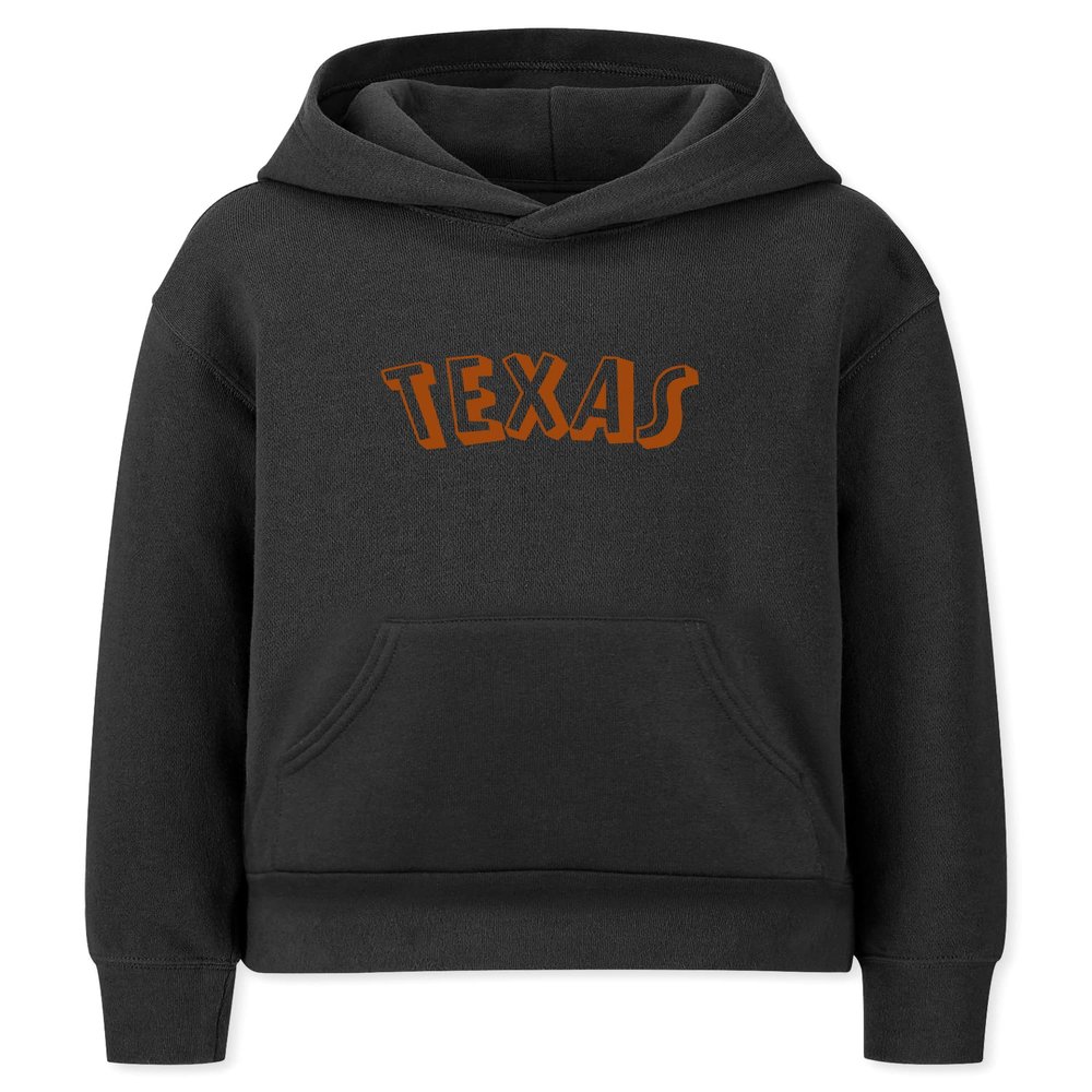 Daxton Youth Unisex Pullover Cities State Hoodie Mid-Weight Fleece Sweater - Texas Black Rust, M