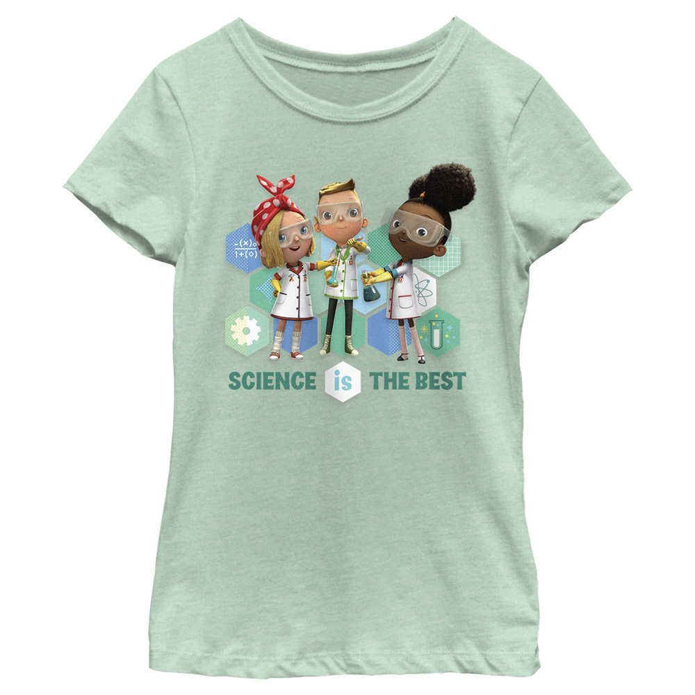 Fifth Sun Ada Twist, Scientist Science Group Girls Short Sleeve Tee Shirt, Mint, Medium