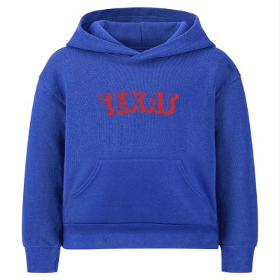 Daxton Youth Unisex Pullover Cities State Hoodie Mid-Weight Fleece Sweater - Texas Royal Red, L