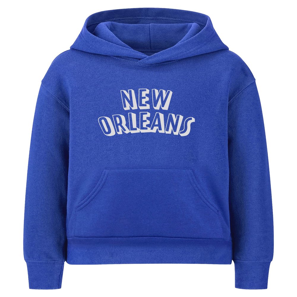 Daxton Youth Unisex Pullover Cities State Hoodie Mid-Weight Fleece Sweater - New Orleans Royal White, S