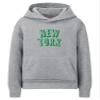Daxton Youth Unisex Pullover Cities State Hoodie Mid-Weight Fleece Sweater - New York Heather Gray Green, S view 1