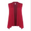 Design by Olivia Women's Sleeveless Open Front Draped Cardigan Vest Lightweight Cool Coat Wine 2XL view 1
