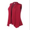 Design by Olivia Women's Sleeveless Open Front Draped Cardigan Vest Lightweight Cool Coat Wine 2XL view 2