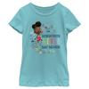 Fifth Sun Ada Twist, Scientist Say Never Girls Short Sleeve Tee Shirt, Tahiti Blue, Medium view 1
