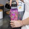Made Easy Kit Neoprene Water Bottle Carrier Holder with Adjustable Shoulder Strap for Insulating & Carrying Water Container Canteen Flask Available in 5 Sizes (Purple Stained Glass, M (16oz-22oz)) view 4
