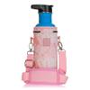 Made Easy Kit Neoprene Water Bottle Carrier Holder with Adjustable Shoulder Strap for Insulating & Carrying Water Container Canteen Flask Available in 5 Sizes (Pink Marble, M (16oz-22oz)) view 1