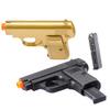 Lightweight Pocket Dual Airsoft Spring Pistols Gold & Black for Cosplay James Bond Costume, Spring Pistol Gun Toy for Youth, Great Started kit for Beginner view 2