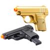 Lightweight Pocket Dual Airsoft Spring Pistols Gold & Black for Cosplay James Bond Costume, Spring Pistol Gun Toy for Youth, Great Started kit for Beginner view 3