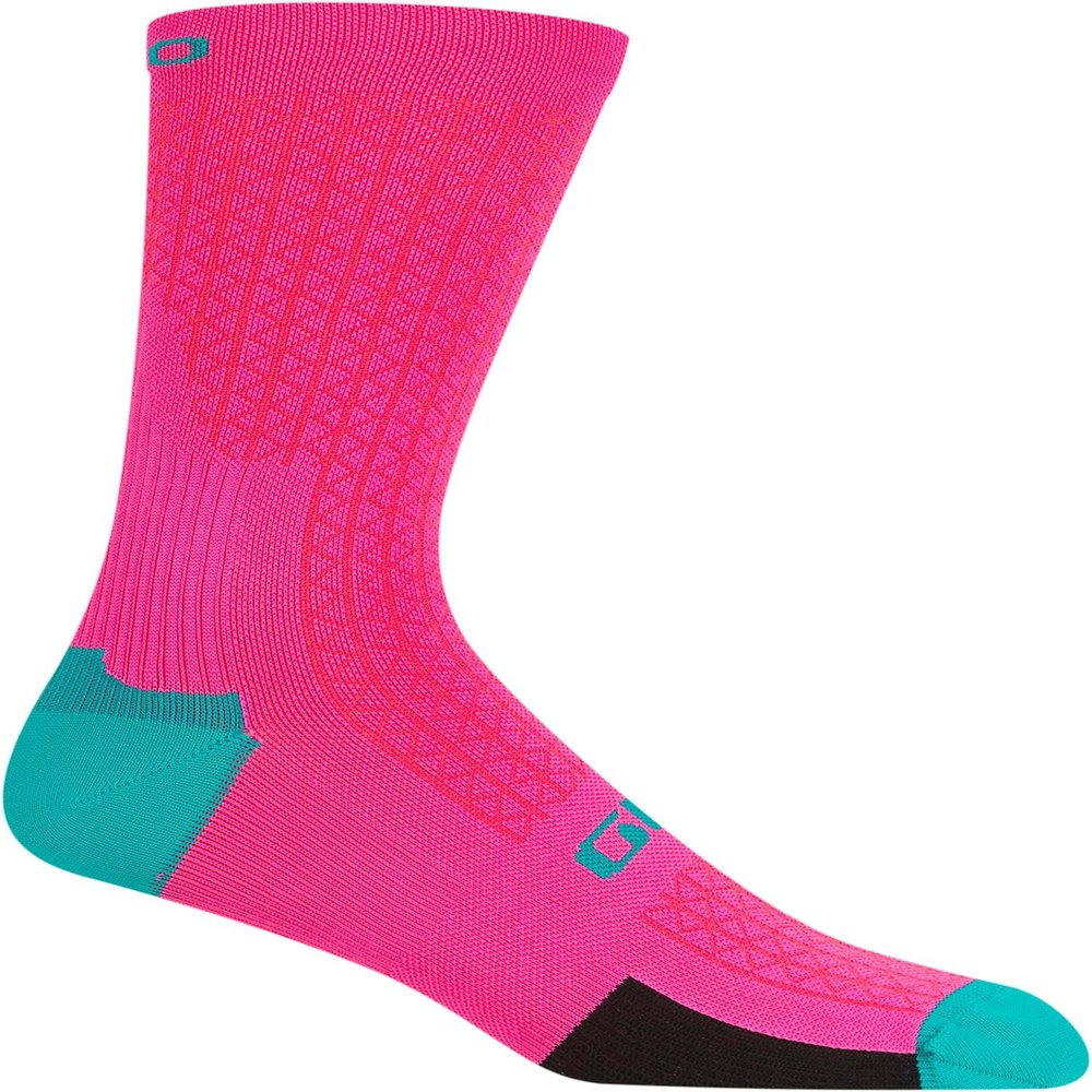 Giro HRc Team Sock Bicycle Socks Neon Pink/Screaming Teal X-Large