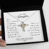 to My Daughter Gold Silver Pendant Necklace. Fashion Cross, Love Heart or Wishbone Pendant and Necklace 925 Sterling Silver - Cross Dancing Necklace view 1