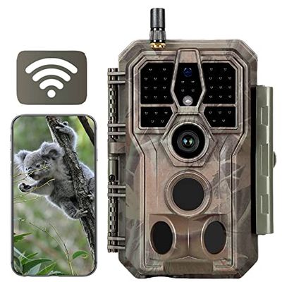 Folgtek WiFi Trail Camera Game Cam 64MP 1296P HD Video Sound Recording, Clear Night Vision & 0.1s High Sensitivity Motion Detection 120 Wide Angle for Wildlife, Observation of Backyard, Farm