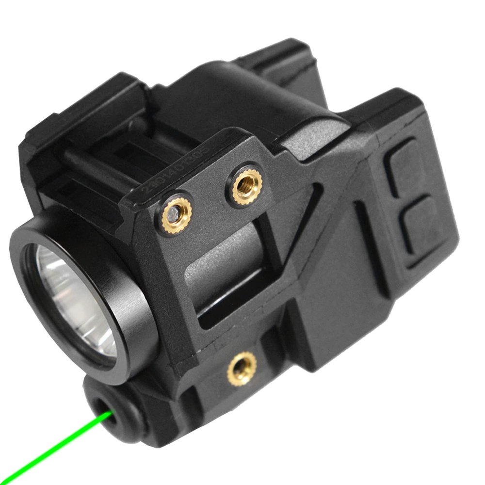LaserTac Lasertac Rechargeable Green Laser Light Combo for Subcompact Pistols and Handguns with Rails, Compatible wit