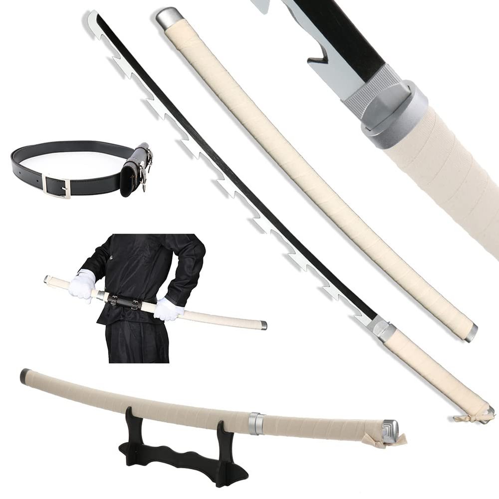 Demon Slayer Sword for Cosplay with Belt Holder Stand, 41 inches (Hashibira Inosuke)