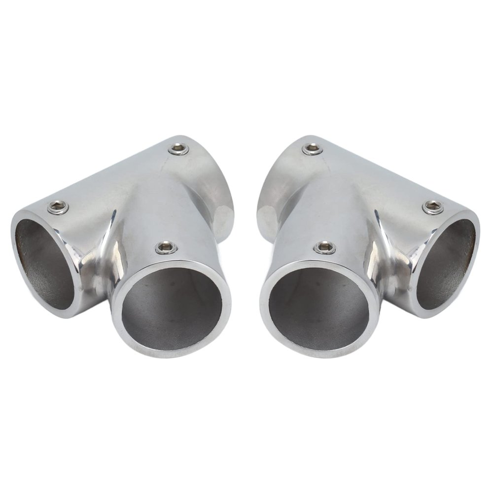 Fafeicy 1 Pair of Boat Handrail Fittings Parts, 60 Degree 316 Stainless Steel Marine Hardware Left Right for Ship Yachts, Fiberglass Yachts, Inflatable Yachts, Business Yachts(25mm(1")), Plumbing
