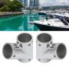 Fafeicy 1 Pair of Boat Handrail Fittings Parts, 60 Degree 316 Stainless Steel Marine Hardware Left Right for Ship Yachts, Fiberglass Yachts, Inflatable Yachts, Business Yachts(25mm(1")), Plumbing view 2