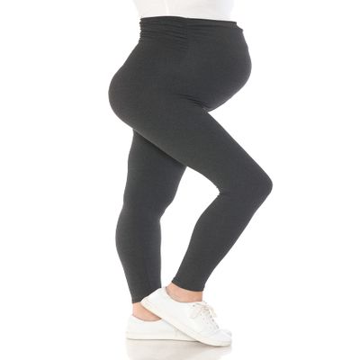 Leggings Depot Women's Maternity Leggings Over The Belly Pregnancy Casual Yoga Tights (Heather Dark Charcoal, X-Large)