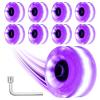 Nezylaf Light Up Roller Skate Wheels 8 Pack, 78A Hardness LED Skateboard Wheels with Premium ABEC-9 Bearings, Illuminating Roller Skate Accessories for Outdoor Indoor Quad Skates view 1