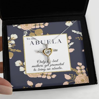 Promoted to Abuela Jewelry for Spanish Mexican Grandma Grandmother for Birthday Gold Or Silver Love Heart Wishbone Cross Or Sunflower Necklace Bracelet Or Earrings