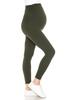 Leggings Depot Women's Maternity Leggings Over The Belly Pregnancy Casual Yoga Tights (Olive, X-Large) view 1