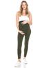 Leggings Depot Women's Maternity Leggings Over The Belly Pregnancy Casual Yoga Tights (Olive, X-Large) view 4
