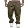 Rela Bota Men's Cargo Pants Relaxed Fit Sport Pants Jogger Sweatpants Drawstring Outdoor Trousers with Pockets Army Green XL view 2