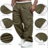 Rela Bota Men's Cargo Pants Relaxed Fit Sport Pants Jogger Sweatpants Drawstring Outdoor Trousers with Pockets Army Green XL view 3