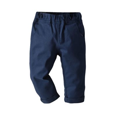Yartina Toddler Baby Boys Jogger Pants Pull On Cargo Dungarees Drawstring Sweatpants with Pockets Casual Wear Navy Blue 9-12 Months