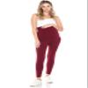 Leggings Depot Women's Maternity Leggings Over The Belly Pregnancy Casual Yoga Tights (Burgundy, X-Large) view 4