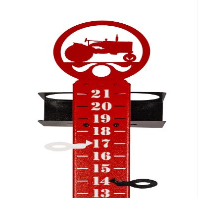 SWEN Products RED Tractor Steel Metal Lawn Scoreboard