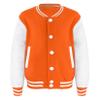 JanJean Kids Boys Varsity Jacket Letterman Jacket Baseball Jacket Long Sleeve Button Down Casual Outwear School Wear Orange 7-8 Years view 1