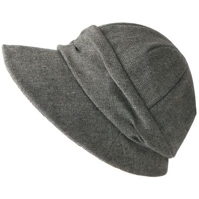 CHARM Womens Newsboy Winter Hat - Organic Cotton Bonnet Visor Casquette Chemo Cap Gray