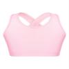 Hedmy Kids Girls Stretch Sports Bra Girls Training Bra Crop Tank Top Cami for Children Racer Back Top Vest Pink 6 Years view 1