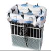 Bicycle Basket Liner, Beach Bag and Travel Tote All in ONE Bag - Waterproof Neoprene Shark Fin and Black Pattern Reversible Print Zipper Pockets Locking Toggle Draw String Two Carrying Handles view 2