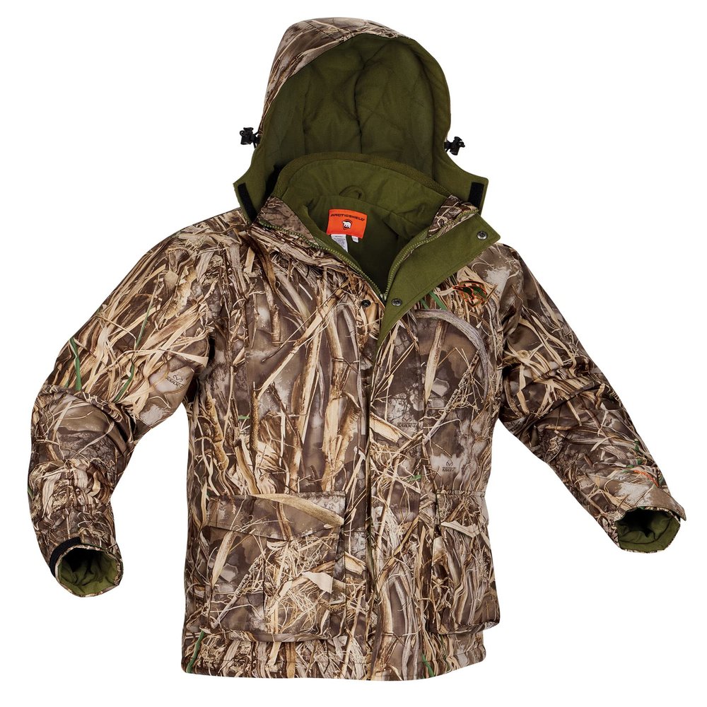 ArcticShield Men's Standard Tundra 3-in-1 Camo Hunting and Cold Weather Parka, Retain Heat-Retention Technology, Waterproof, Breathable, Realtree Max 7, Medium