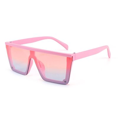 FEISEDY Kids Sunglasses, Flat Top Shield Square Sunglasses with Rimless Fashion Shades for Age 1-7, B4061